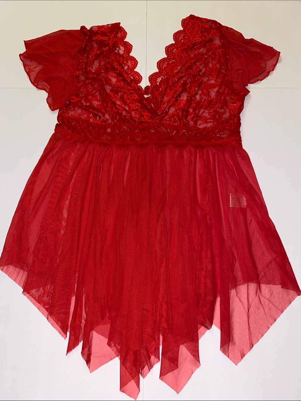Avid Love Red Babydoll Lingerie Set Plus Size